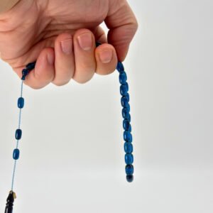 Lacivert Premium İmzalı Kişiye Özel Ad Soyad Kutulu Sistem Takım Sıkma Bakalit Kapsül Hediyelik Hareli Tesbih - Görsel 8