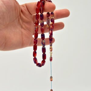 Mor Premium İmzalı Kişiye Özel Ad Soyad Kutulu Sistem Takım Sıkma Bakalit Kapsül Hediyelik Hareli Tesbih - Görsel 3